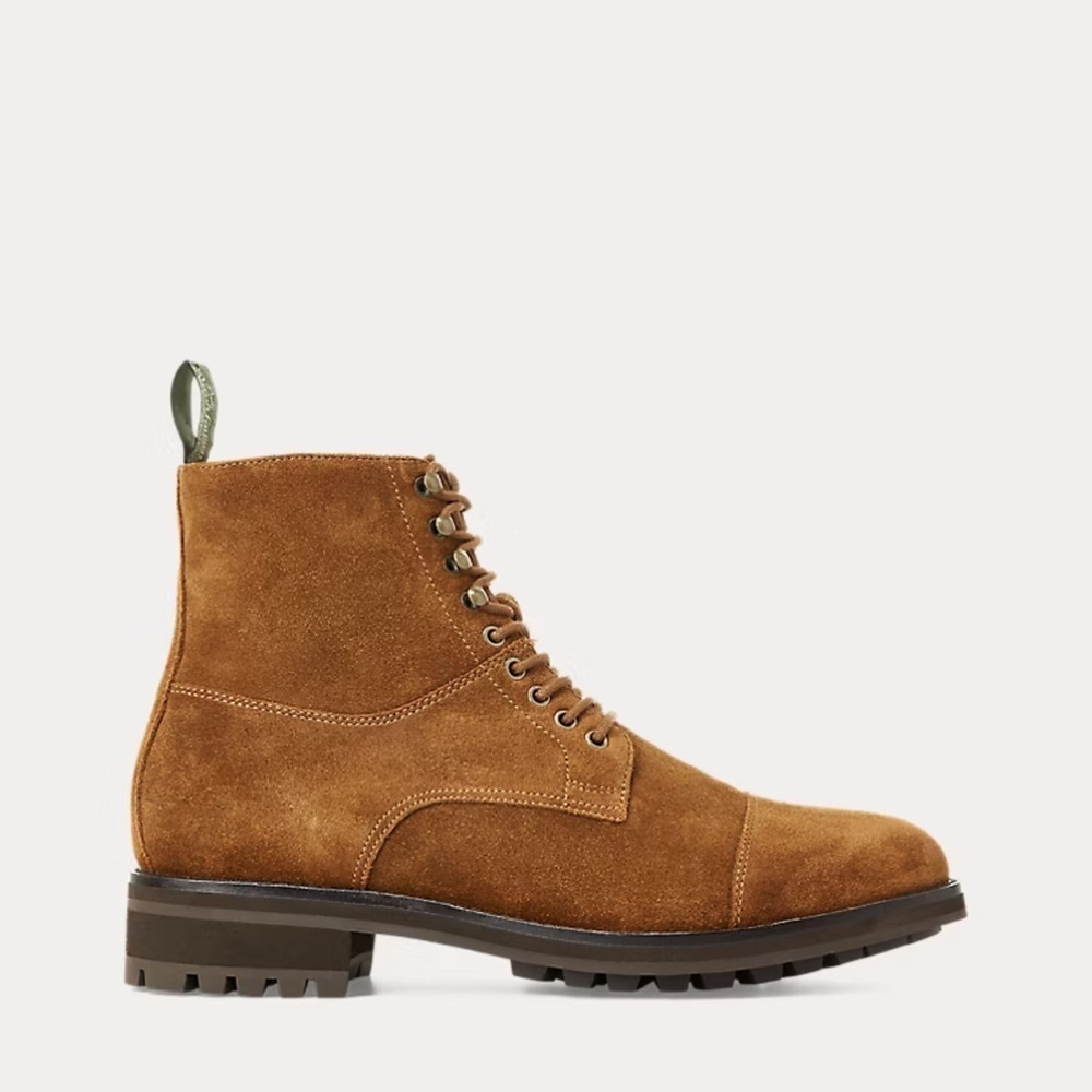 NIB Polo Ralph Lauren Bryson Brown Suede Lace-Up Boots size 13